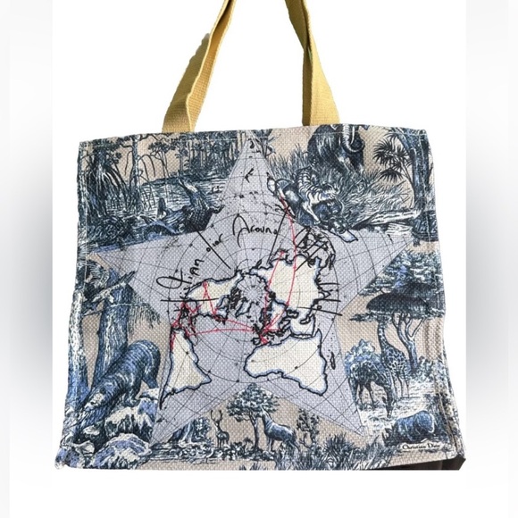 Dior Around The World Blue and Beige Tote Bag NIWT/NIP - Picture 1 of 4